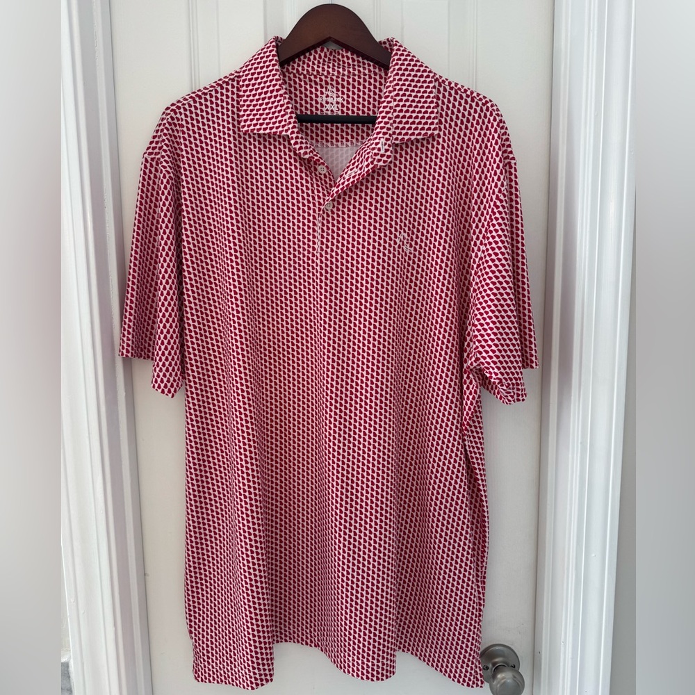 UGA GEORGIA Men’s Rhoback Short Sleeve Polo XXL - Peach State print ❤️🖤